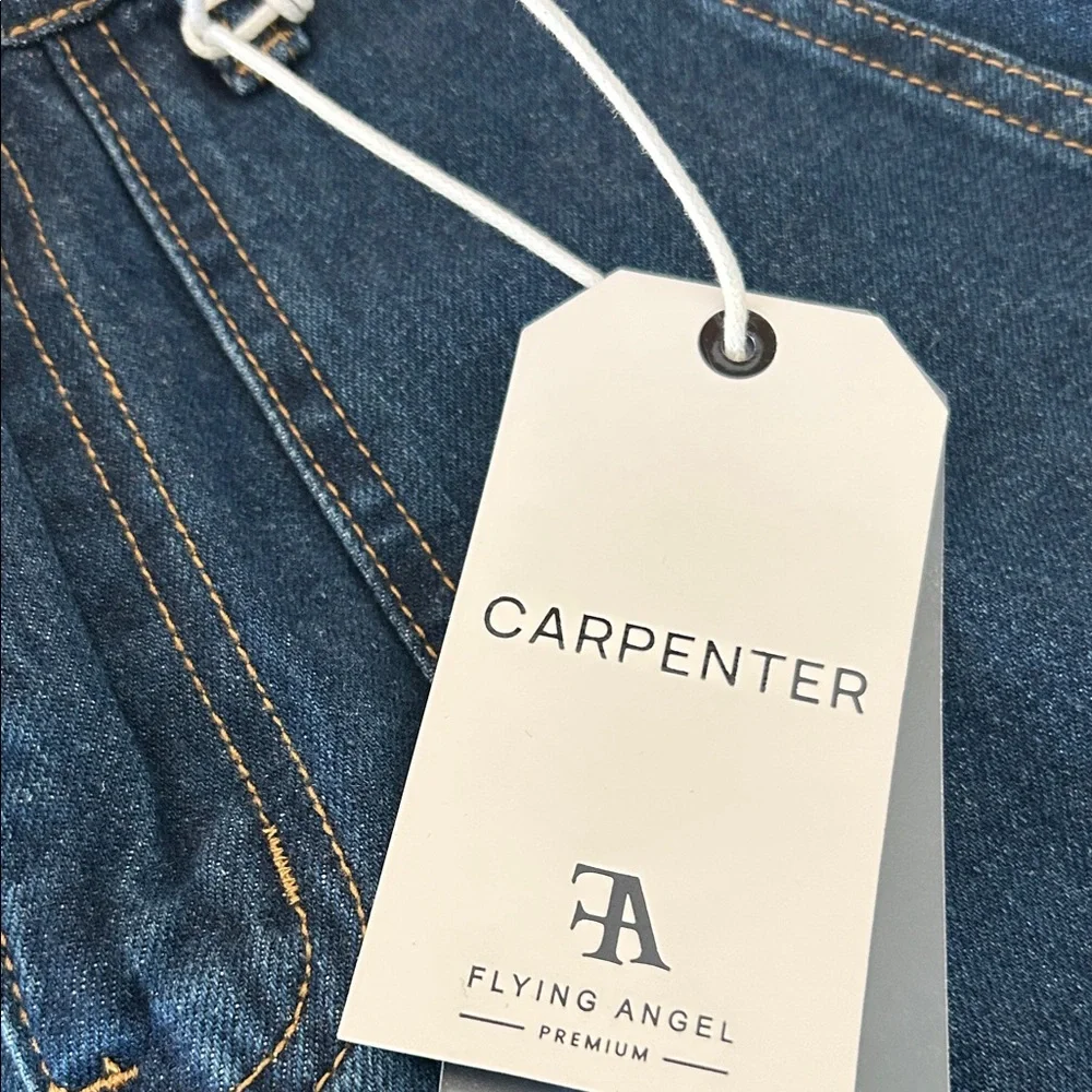 Carpenter High-Rise Dark Blue Denim Shorts - Picture 4 of 5